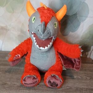 Orange and Gray Plush Dragon Toy
